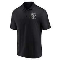Ensemble de deux polos Lockup Fanatics pour hommes blanc/noir Las Vegas Raiders