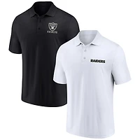 Ensemble de deux polos Lockup Fanatics pour hommes blanc/noir Las Vegas Raiders