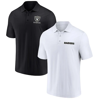Ensemble de deux polos Las Vegas Raiders blancs et noirs pour homme (Fanatics)