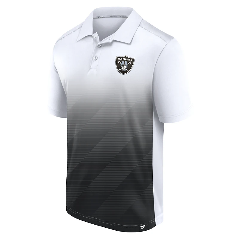 Polo paramètre Fanatics blanc/noir Las Vegas Raiders pour hommes