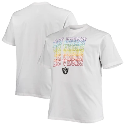 T-shirt blanc Fanatics Las Vegas Raiders Big & Tall City Pride pour hommes