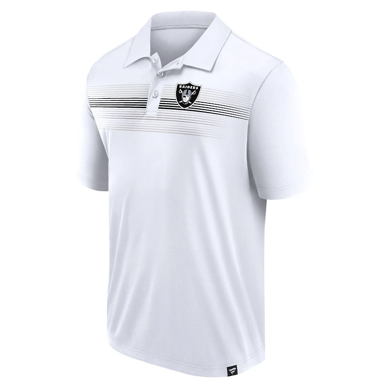 Polo blanc Interlock Fanatics pour hommes Las Vegas Raiders Victory For Us