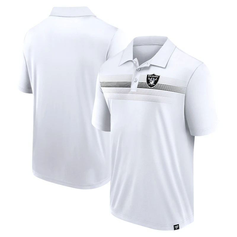 Polo blanc Interlock Fanatics pour hommes Las Vegas Raiders Victory For Us