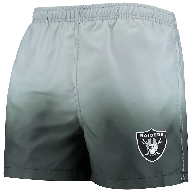 Men's FOCO Black/ Las Vegas Raiders Dip-Dye Swim Shorts
