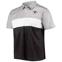 Men's FOCO Silver/Black Las Vegas Raiders Retro Colorblock Polo
