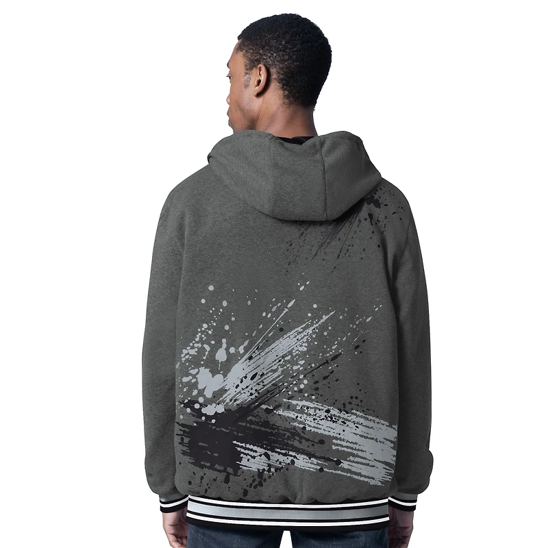 Men's G-III Sports by Carl Banks Black/Charcoal Las Vegas Raiders Dual Threat Reversable Full-Zip Hooded Jacket
