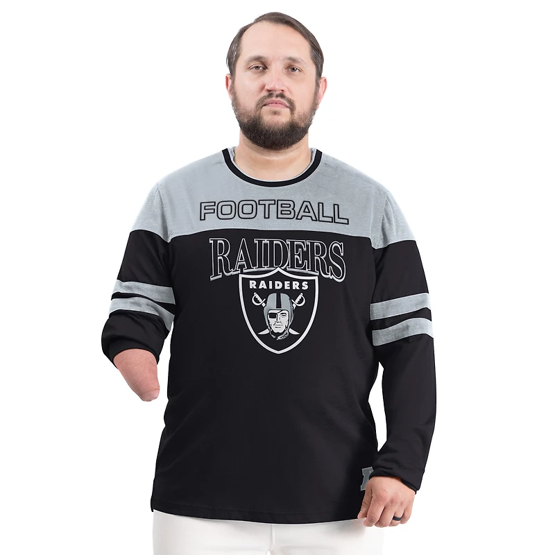 Men's G-III Sports by Carl Banks Black/Silver Las Vegas Raiders Adaptive Outlast Long Sleeve T-Shirt