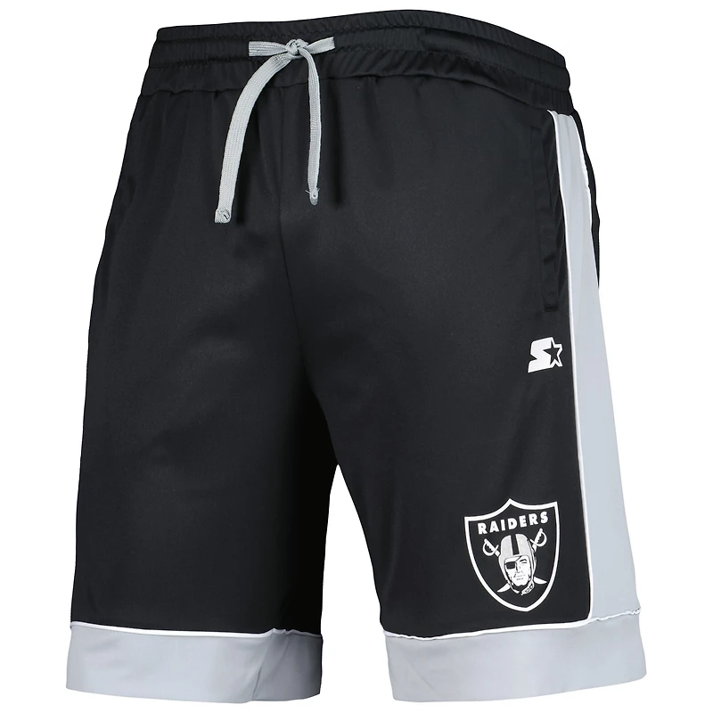 Men's G-III Sports by Carl Banks Black/Silver Las Vegas Raiders Fan Favorite Fashion Shorts
