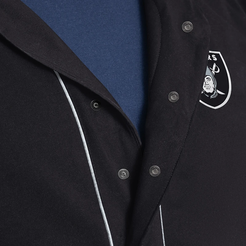 Men's G-III Sports by Carl Banks Black Las Vegas Raiders Adaptive Home Team Magnetic Button-Up Top