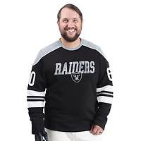 Men's G-III Sports by Carl Banks Black Las Vegas Raiders Adaptive Lord Stanley Crewneck Sweatshirt