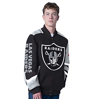 Men's G-III Sports by Carl Banks Black Las Vegas Raiders Prime Time Full-Zip Racing Jacket