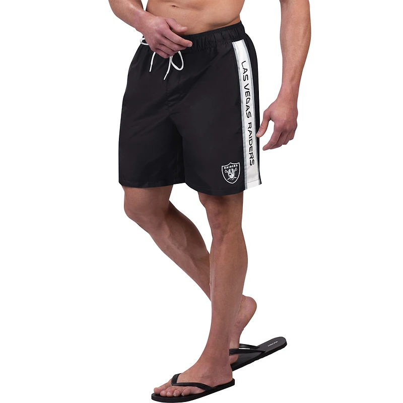 Short de bain G-III Sports by Carl Banks pour hommes, noir, Las Vegas Raiders Streamline Volley