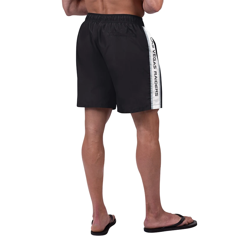 Short de bain G-III Sports by Carl Banks pour hommes, noir, Las Vegas Raiders Streamline Volley