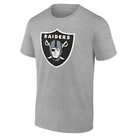 T-shirt gris authentique pour homme des Raiders de Las Vegas, personnalisé avec nom et numéro