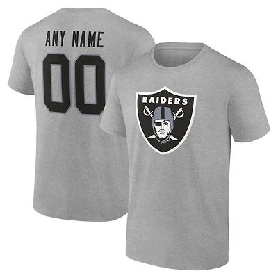 Men's Gray Las Vegas Raiders Team Authentic Personalized Name & Number T-Shirt