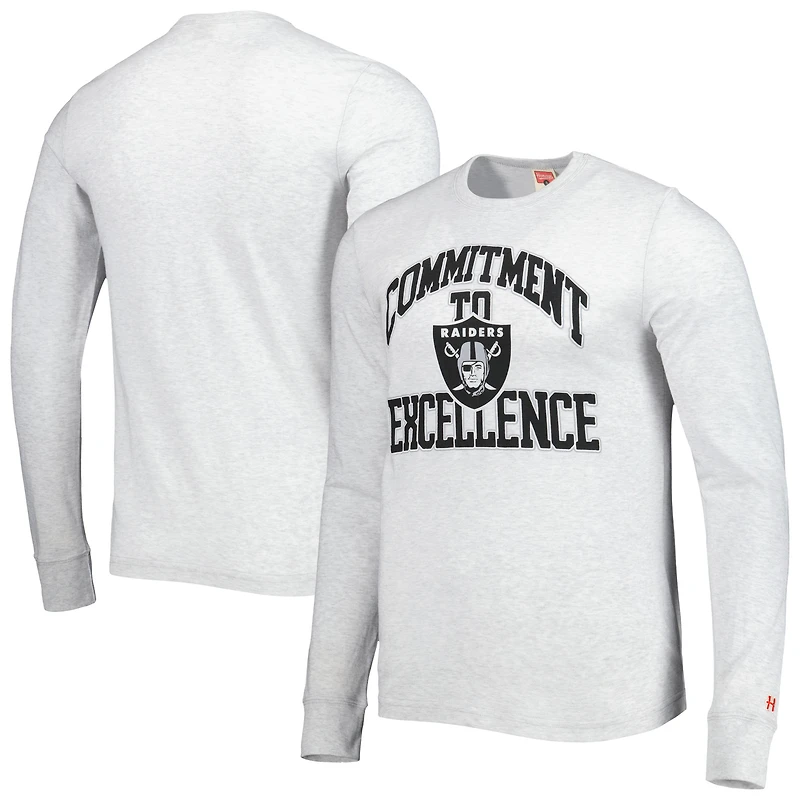 T-shirt à manches longues Homage Ash Las Vegas Raiders Hyper Local Tri-Blend pour homme