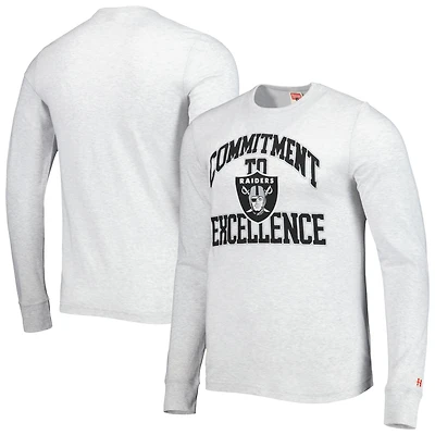 T-shirt à manches longues Tri-Blend Hyper Local Hommage Ash Las Vegas Raiders pour hommes