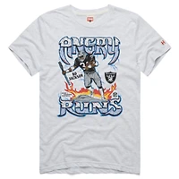 T-shirt rétro Angry Runs Tri-Blend Hommage Bo Jackson Ash pour homme des Las Vegas Raiders