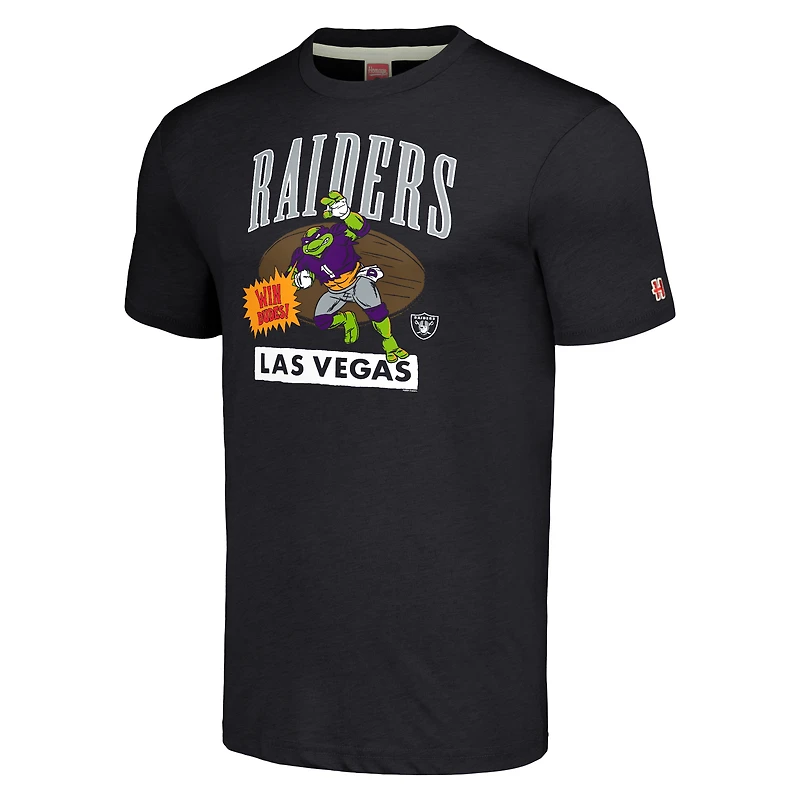 T-shirt triple mélange Hommage Charcoal TMNT Donatello x Las Vegas Raiders pour hommes