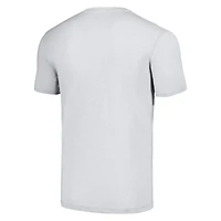 Men's Homage Maxx Crosby Heathered Ash Las Vegas Raiders Caricature Player Tri-Blend T-Shirt