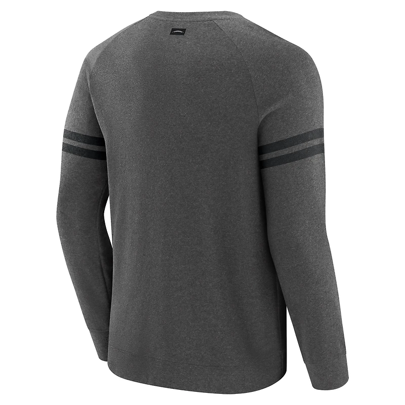 Men's J. Palmer Dark Heather Gray Las Vegas Raiders Players Lounge Raglan Tri-Blend Sweatshirt