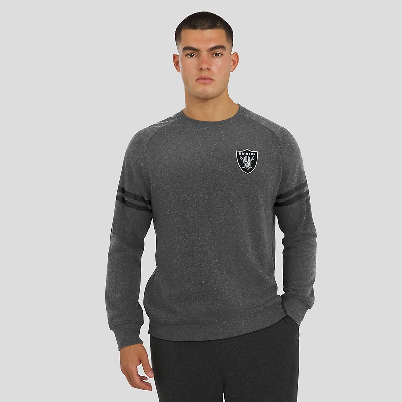 Men's J. Palmer Dark Heather Gray Las Vegas Raiders Players Lounge Raglan Tri-Blend Sweatshirt