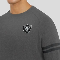 Men's J. Palmer Dark Heather Gray Las Vegas Raiders Players Lounge Raglan Tri-Blend Sweatshirt