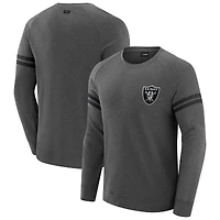 Men's J. Palmer Dark Heather Gray Las Vegas Raiders Players Lounge Raglan Tri-Blend Sweatshirt