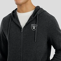 Sweat à capuche zippé tri-blend gris chiné foncé J. Palmer pour homme, joueur de Las Vegas Raiders