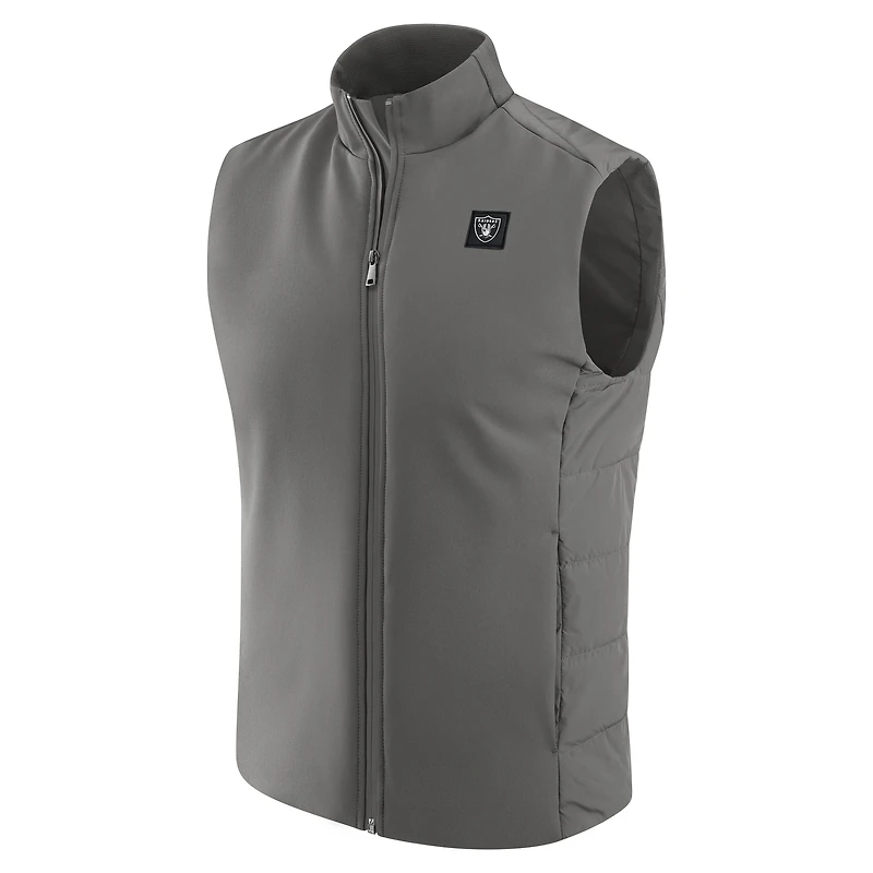 Men's J. Palmer  Graphite Las Vegas Raiders Front Office Full-Zip Vest