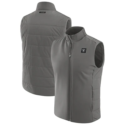 Men's J. Palmer  Graphite Las Vegas Raiders Front Office Full-Zip Vest
