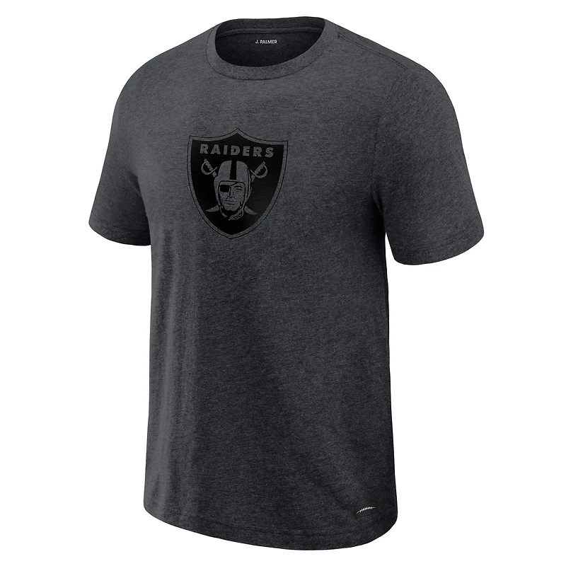 Men's J. Palmer Graphite Las Vegas Raiders Players Lounge Tri-Blend T-Shirt
