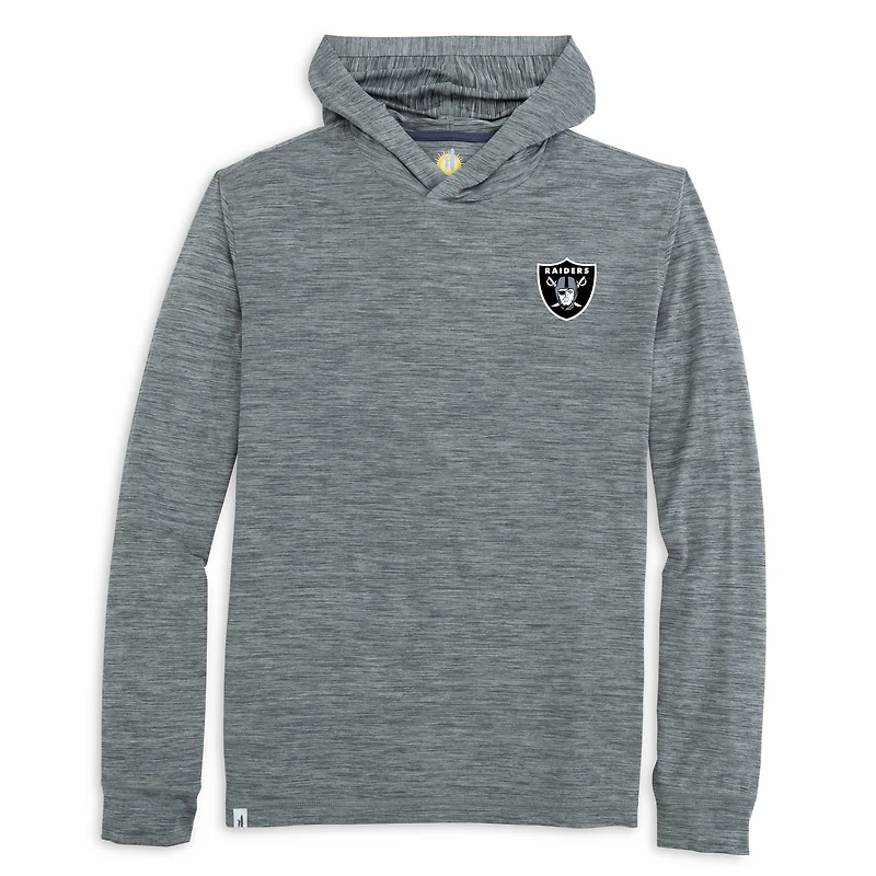 T-shirt à capuche manches longues pour homme johnnie-O Heather Black Las Vegas Raiders Talon