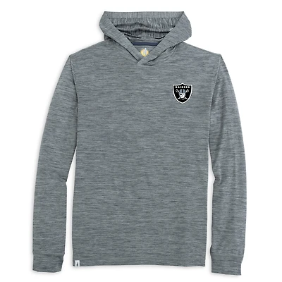 T-shirt à capuche manches longues pour homme johnnie-O Heather Black Las Vegas Raiders Talon
