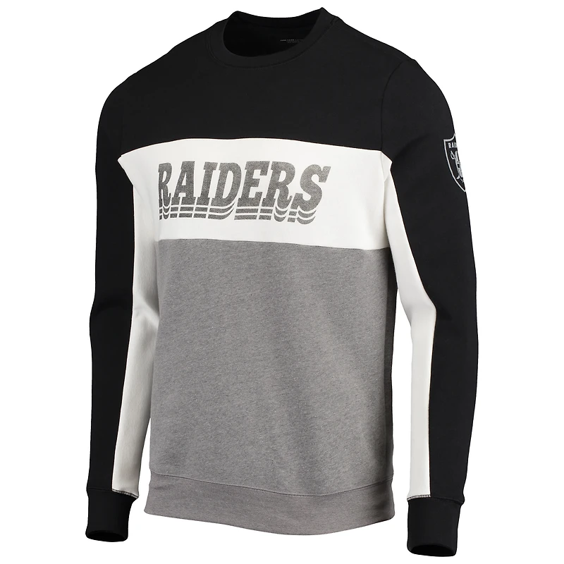 Sweat-shirt à blocs de couleurs pour hommes Junk Food noir/argent Las Vegas Raiders