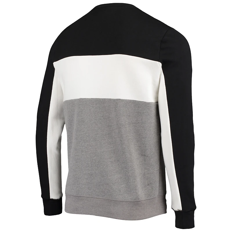 Sweat-shirt à blocs de couleurs pour hommes Junk Food noir/argent Las Vegas Raiders