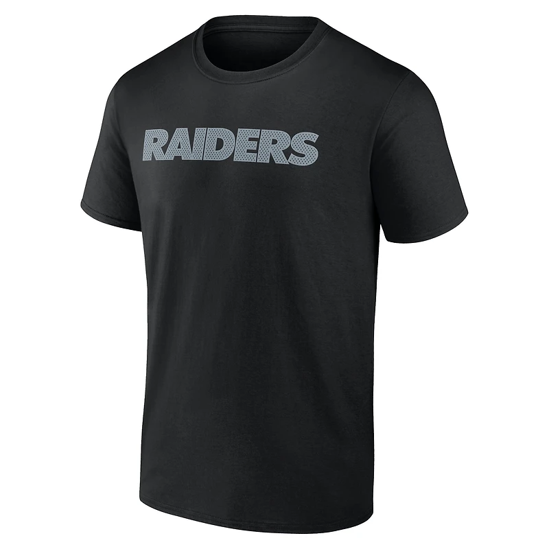 Men's Logo Athletic Black Las Vegas Raiders #1 Dad Jersey T-Shirt