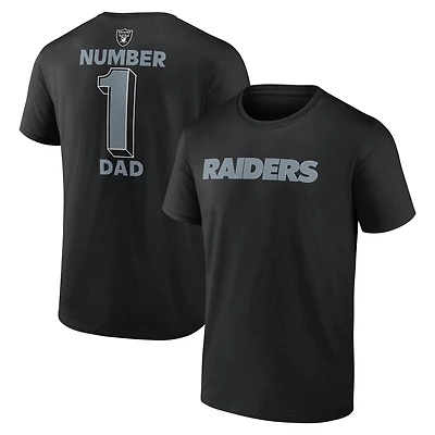 T-shirt de sport noir pour homme avec logo des Raiders Las Vegas, numéro 1, style papa