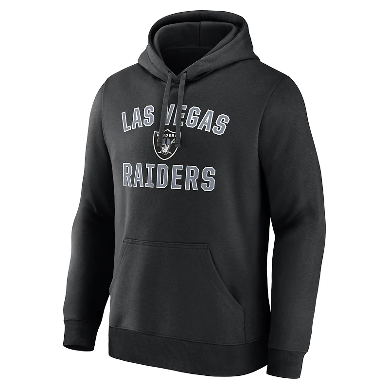 Sweat à capuche noir pour homme avec logo Las Vegas Raiders et Arch Victory