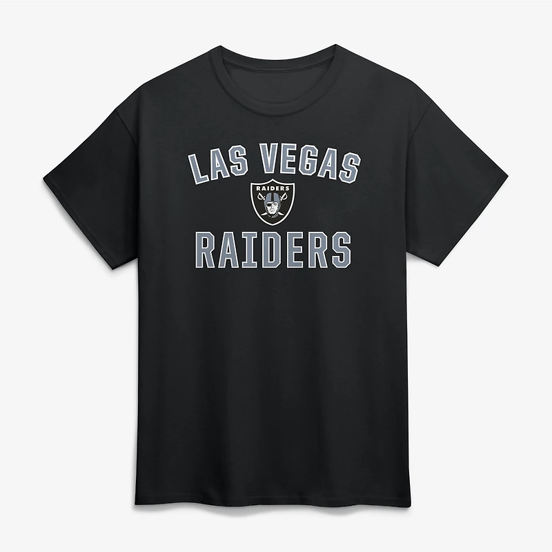 T-shirt homme en coton noir avec logo Las Vegas Raiders et arche de la victoire