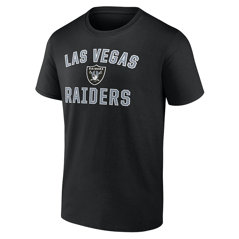 Men's Logo Athletic Black Las Vegas Raiders Cotton Victory Arch T-Shirt