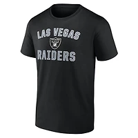 Men's Logo Athletic Black Las Vegas Raiders Cotton Victory Arch T-Shirt