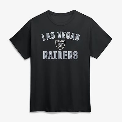 Men's Logo Athletic Black Las Vegas Raiders Cotton Victory Arch T-Shirt