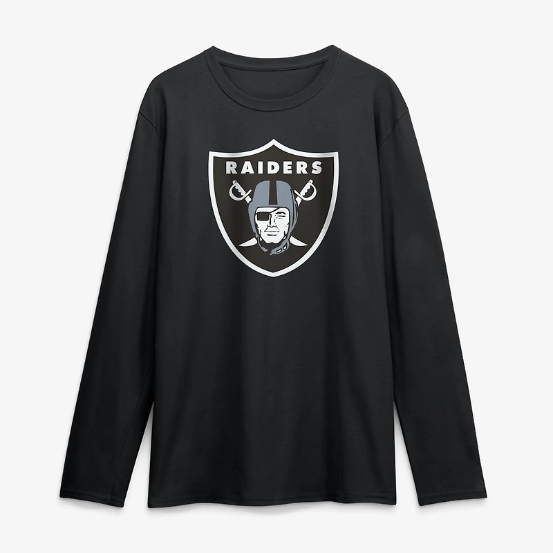 Men's Logo Athletic Black Las Vegas Raiders Primary Long Sleeve T-Shirt