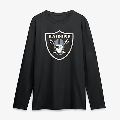Men's Logo Athletic Black Las Vegas Raiders Primary Long Sleeve T-Shirt