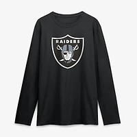 Men's Logo Athletic Black Las Vegas Raiders Primary Long Sleeve T-Shirt