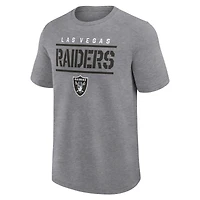Men's Logo Athletic Heather Gray Las Vegas Raiders Top Notch T-Shirt