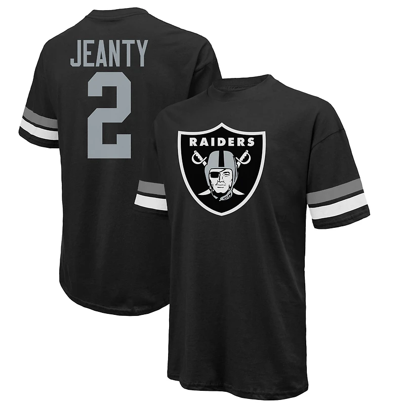 Men's Majestic Threads Ashton Jeanty Black Las Vegas Raiders Name & Number T-Shirt