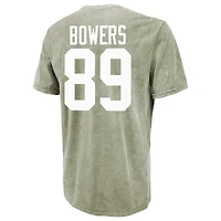 Men's Majestic Threads Brock Bowers Moss Green Las Vegas Raiders Mineral Wash Name & Number T-Shirt