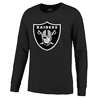 Men's Majestic Threads Maxx Crosby Black Las Vegas Raiders Name & Number Non-Distressed Long Sleeve T-Shirt